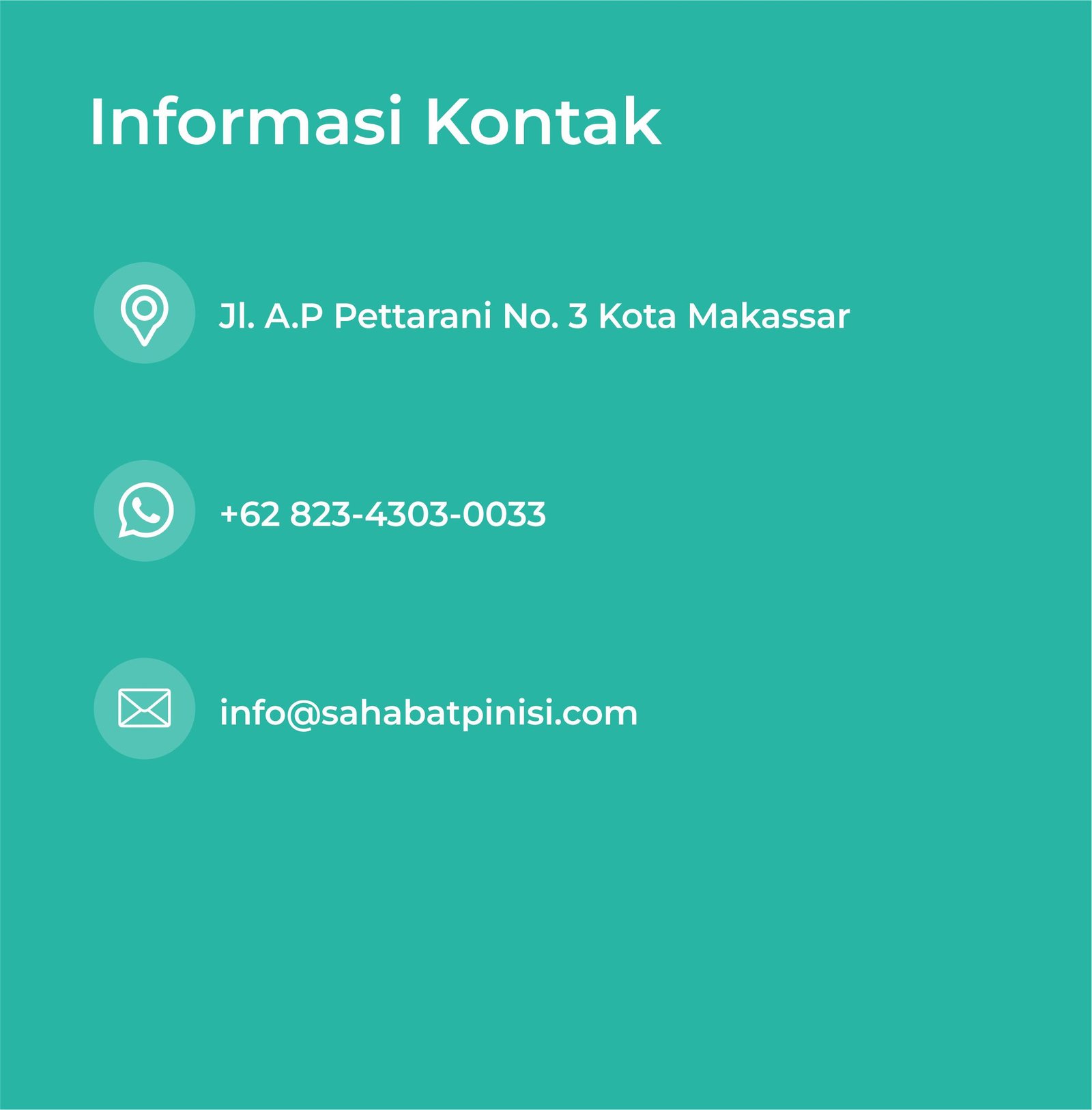informasi kontak sahabat pinisi makassar
