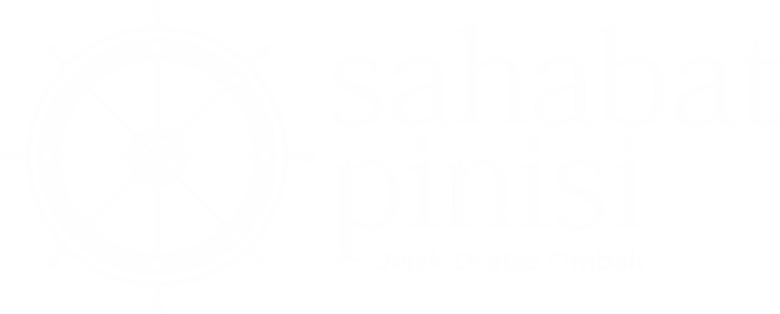 logo sahabat pinisi plus tagline warna putih